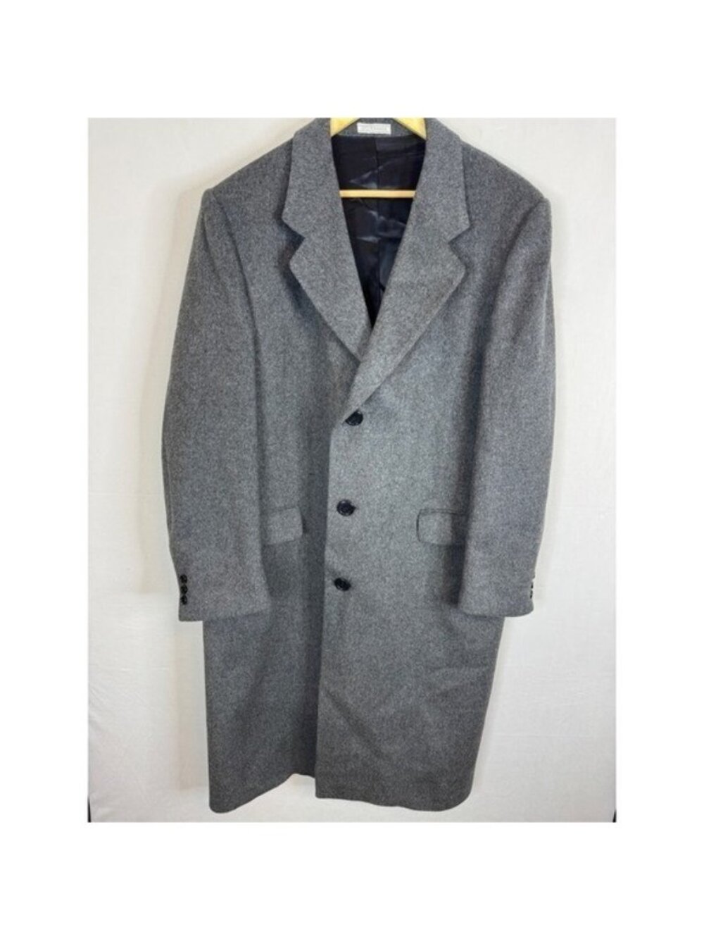 West Yorkshire Grey Wool Overcoat England Men 42R  Trench Long Jacket